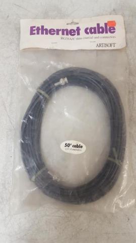 NEW Artisoft 408-K 50' 17.4M Cheapernet RG58A/U Thin Coaxial Ethernet Cable 1994