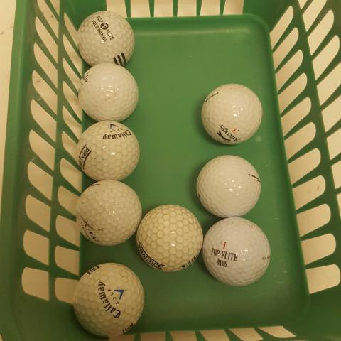 Lot Of 9 Assorted Brand Practice Golf balls