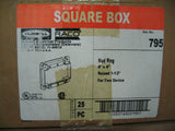 Box of 25 Hubbell Electrical 4" x 4" Mud Ring Raised 1-1/2" Cat. No. 795 SQUARE