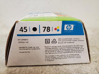 NEW HP C8788FN 45 + 78 Black + Tri-Color Ink Cartridge for Deskjet Officejet