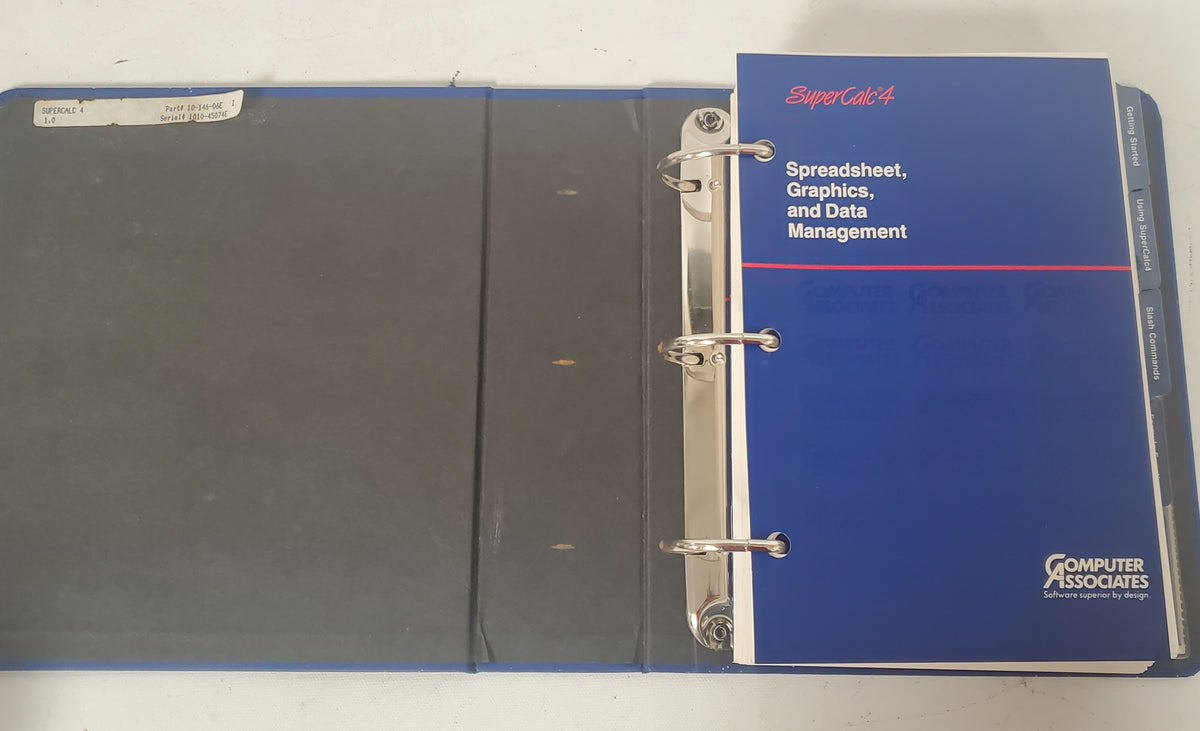 Vintage Computer Associates SuperCalc4 Manuals Reference Second Editio ...