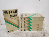 NEW Lot of 6 Fuji ST-30 VHS SVHS Videocassette Tape 30