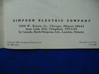 Simpson Electric Company Recorder Model 603 Operator's Manual 603 5-111486