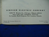 Simpson Electric Company Recorder Model 603 Operator's Manual 603 5-111486