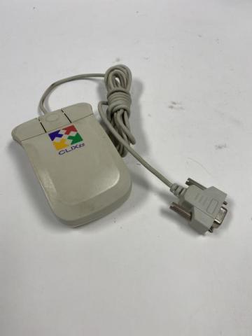 CLIX es Jx Vintage Computer Mouse 3-Button 9-Pin Serial Grey/White Wired