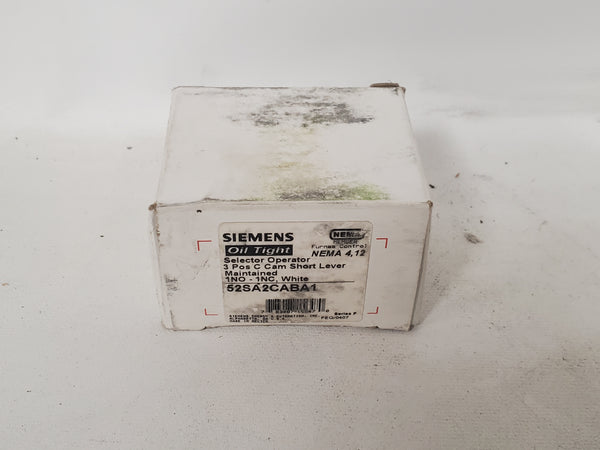 Siemens 52SA2CABA1 Oil Tight Selector Operator 3 Pos C Cam Short Lever