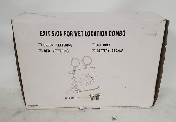 Howard Lighting HL0229BR WLXTE Series Red Exit Sign For Wet Location Combo