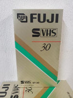 NEW Lot of 6 Fuji ST-30 VHS SVHS Videocassette Tape 30