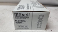 NEW Maxell C30 Professional Industrial Duplicator Series Audio Cassette 20 Pack