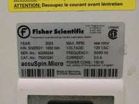 Fisher Scientific accuSpin Micro Centrifuge For Parts or Repair Model 75003241