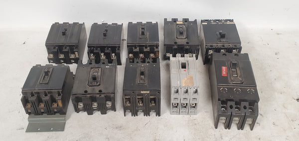 Lot of 10 Various Circuit Breakers Westinghouse Trumbull Case Damage