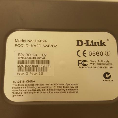 D-Link DI-624 Router w/ AC Adapter No. AF1805-A – ThatThingYouLove