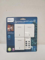 NEW Philips SPC1235AT/27 3 Pack Wireless On/Off Switch w/ Remote Control
