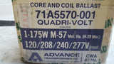 NEW Advance 71A5570-001 Quadri-Volt Core and Coil Ballast 1-175W M-57