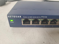 Netgear FS116 ProSafe 16 Port 10/100 Network Switch w/ Adapter