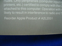 Apple IIe A2L2001 Owner's Manual 030-0356-B