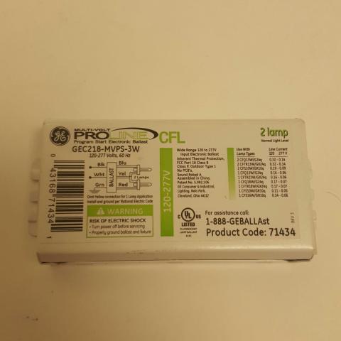General Electric GEC218-MVPS-3W Electronic Ballast