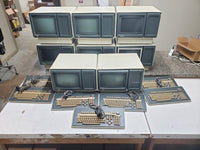 Lot of 8 Vintage Wang 5730 5740 Computer Terminal 11" Tilt Monitor + 7 Keyboard