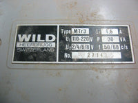 Wild Heerbrugg Mtr 3 Regulated Microscope Power Supply