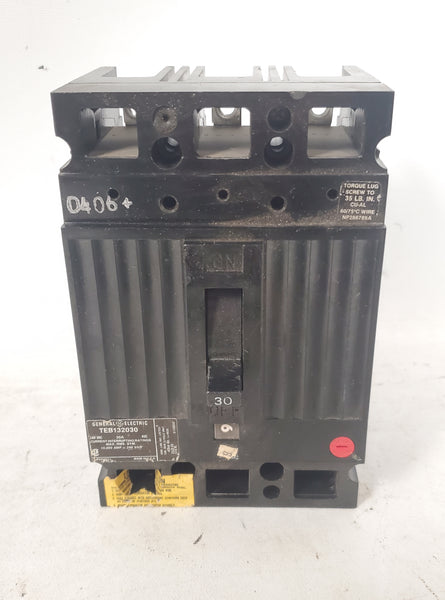 GE General Electric TEB132030 Circuit Breaker 30 Amp 240 Volt 3 Pole