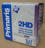 NEW 10 Pack Primaris 2HD High Density 3.5" Floppy Disk Diskettes 1.44MB