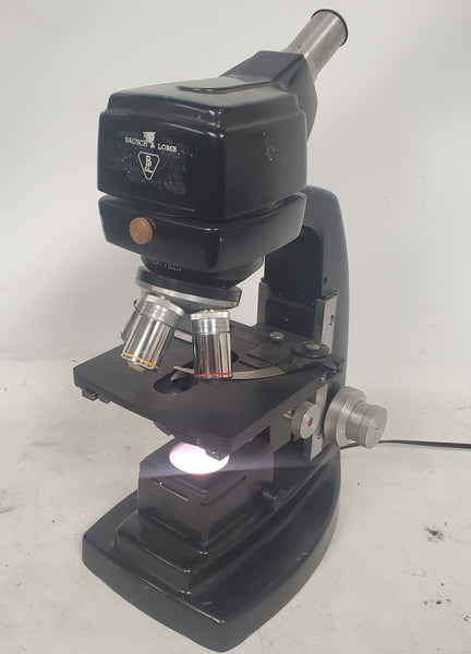 Bausch & Lomb Monocular Flat Field Laboratory Microscope with 3 Objectives