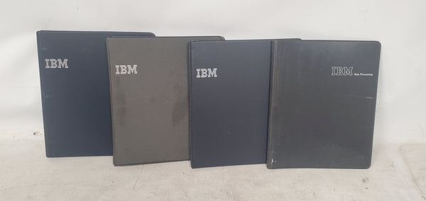 Lot of 4 Vintage IBM Computer Binder Folders Black