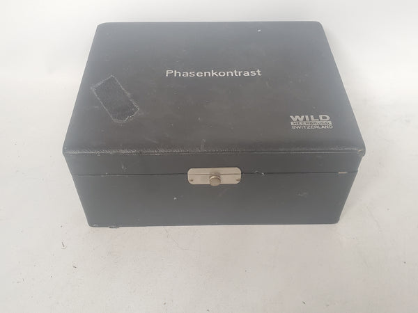 Vintage Wild Phasenkontrast Microscope Parts Case w/ Accessories