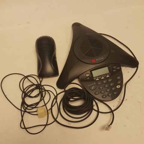 Polycom SounStation 2 Expandable Conferance Phone 2201-16200-601 w/ AC Adapter