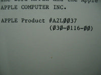 Apple II A2L0037 Apple Plot Manual 030-0116-00