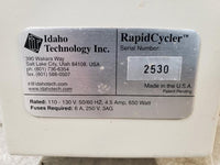 Idaho Technology RapidCycler 2530 Thermal Cycler Sensor Error