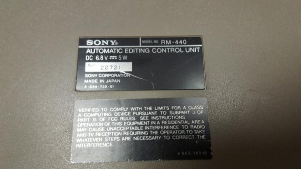 Sony RM-440 Automatic Editing Control Unit for Parts – ThatThingYouLove