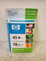 NEW HP C8788FN 45 + 78 Black + Tri-Color Ink Cartridge for Deskjet Officejet