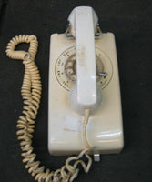 Bell Systems White Rotary Dial Wall Mount Telephone