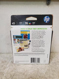 NEW HP C8788FN 45 + 78 Black + Tri-Color Ink Cartridge for Deskjet Officejet 930
