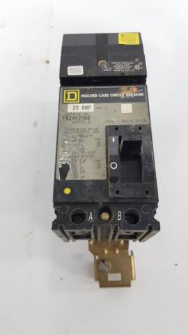 Square D FA24020AB Circuit Breaker Series 2 FA 20 Amp 480 Volt 2 Pole
